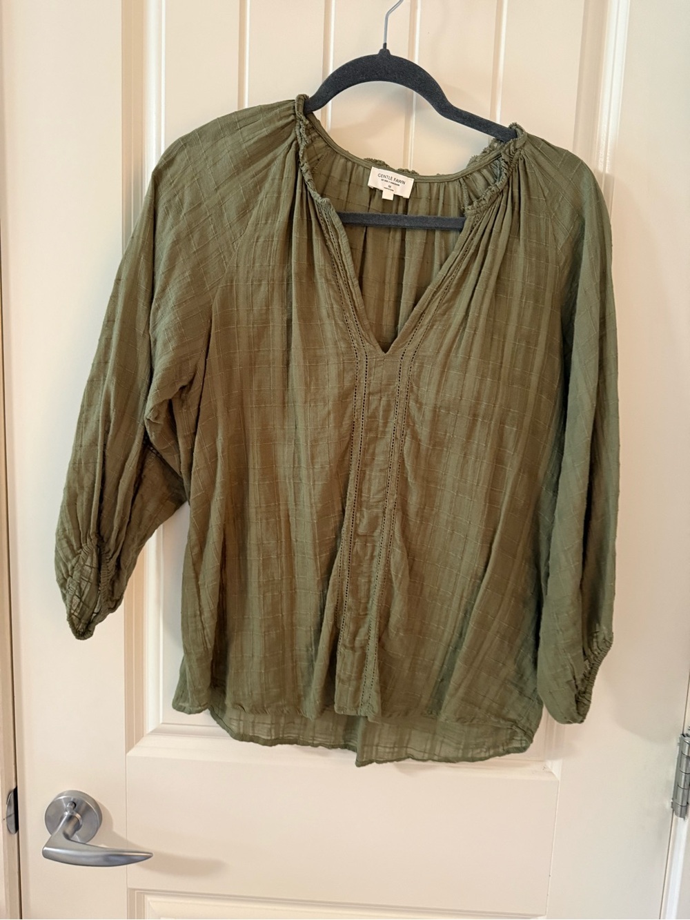 Gentle Fawn Olive Green Gauze Peasant Tunic